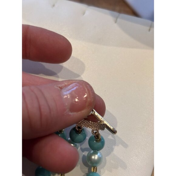 Elegant Glass & Metal Jewelry Box With signed Japan Beaded Necklace set of two p - Picture 12 of 16